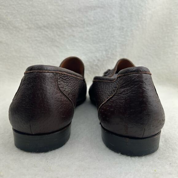 Moreschi Mens Brown Leather Penny Loafer Tassel Made in Italy Slip-on Size 11 - Picture 8 of 13